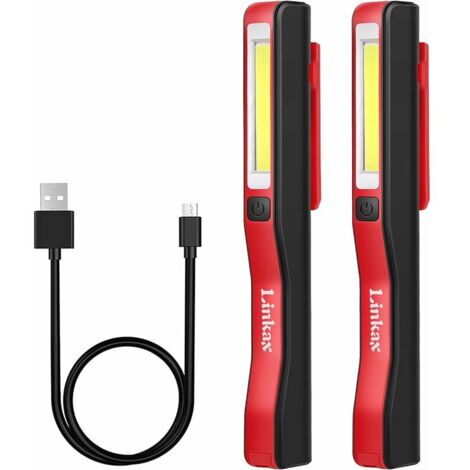LAN Lampe de travail rechargeable USB lampe d'inspection COB torche lampe de poche LED ultra puissante lampe de camping pour garage automobile atelier bricolage avec clip magnétique (1/5)