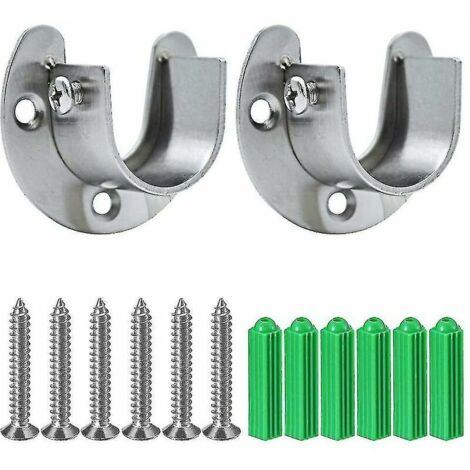 LAN 2 en acier inoxydable épaissi armoire tube Rod rond porte - tube ouverture bride costume Rod siège demi - cercle porte - ouverture 25mm (1/3)