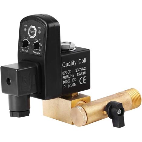 LAN Temporisation automatique du réservoir d'eau Gestion des condensats du compresseur d'air Vanne de vidange temporisée (220V) (1/5)