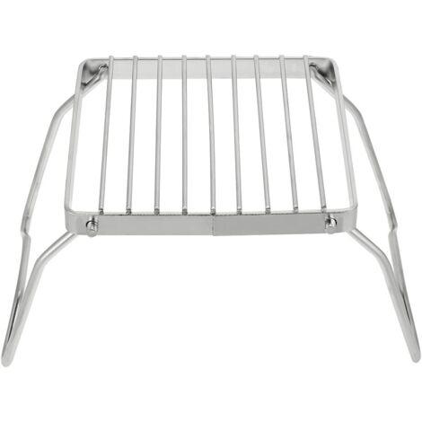 LAN Gril de Barbecue Pliable Gril au Charbon de Bois Pliant Léger Portable en Acier Inoxydable pour Pique-nique Randonnée Camping - Argent (1/5)