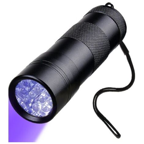 LAN Lampe de poche UV, détecteur d'urine pour animaux de compagnie à lumière noire 12Led UV Black Light, lampe de poche UV pour trouver des taches sèches