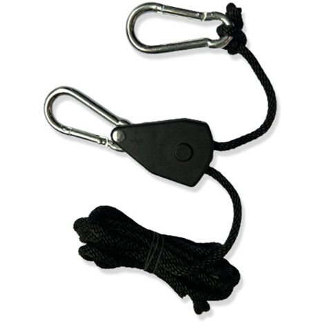 LAN Jeu de 2 cordes à cliquet avec crochets pour lanières de 1/8" pour phares de plantes (1/5)