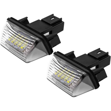 LAN LED Éclairage de plaque d'immatriculation Auto Ampoules Super Brillant 6000K Xénon Blanc 18 SMD Feux arrière pour 206/207/306/307/308/406/407/5008 etc, 2 pièces (1/5)