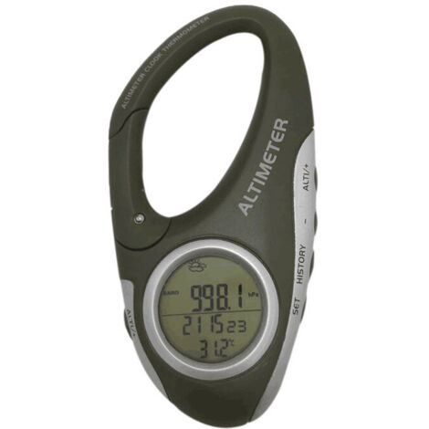 LAN Altimètre électronique avec mousqueton et altimètre,Betterlife thermomètre de poche pour extérieur, pêche, prévisions météo, gadget d'extérieur,1 pcs (1/5)