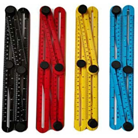 LAN Outil de Modèle D'angle en Plastique 4 Couleurs, Rapporteur, Outil de Règle de Mesure Multi-angle à L'échelle Métrique est Parfait Pour Le Bricolage/Constructeur/Artisan/étudiant/Bureau (1/5)