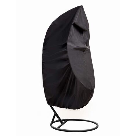 LAN noir190x115 Housse anti-poussière coquille d'œuf pour balancelle suspendue d'extérieur noire 210D (1/5)