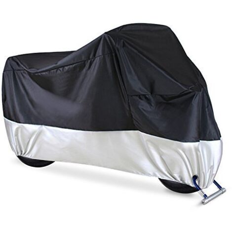 LAN Noir en haut, argenté en basXXL (245 x 105 x 125)Housse de moto/voiture en tissu Oxford 190T/210D (1/5)