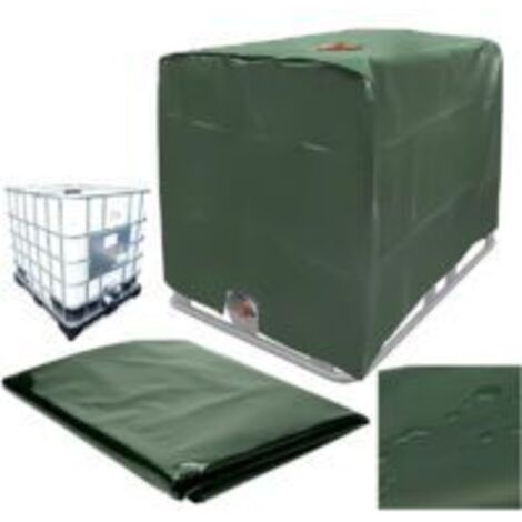 LAN Bâche de réservoir d'eau, Bâche Couverture Réservoir IBC pour Cuve 1000L, Capôt de Protection Container Citerne Eau, Anti-poussière Anti-UV Anti-Pluie, 120x100x116cm (vert)..DEBUNS (1/5)