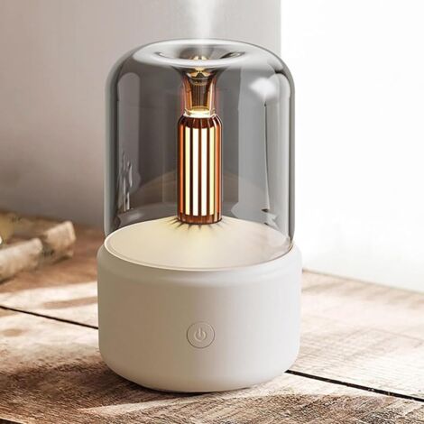 LAN Diffuseur D'arômes aux Chandelles, Diffuseur D'arômes à Air Froid, Humidificateur d'air à Arrêt Automatique, Humidificateur d'air Portable pour Bureau à Domicile, Chambre à Coucher (Beige) (1/5)