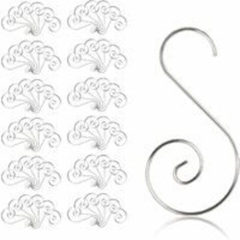 LAN Crochets pour Boules Noël, 100 Pcs Crochet de Noël Ornement en Forme de S Cintre de Suspension pour Sapin de Noël Décoration de Fêtes (1/5)