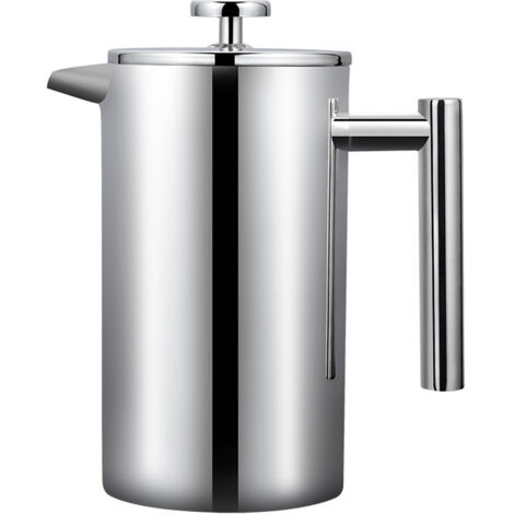 LAN Cafetière, Outils de cuisine et de salle à manger, cafetière à pression française en acier inoxydable 304, théière faite à la main, capacité: 1000ml (1/4)