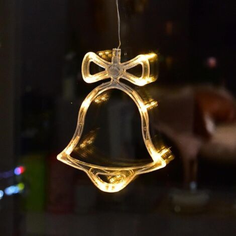 LAN Autre décoration pour Noël,Décoration de Noël LED Lumière Arbre de Noël Accessoires Boutique Verre Autocollant Scène Décoration Ambiance Fenêtre Décoration Lumière ( la cloche) (1/4)