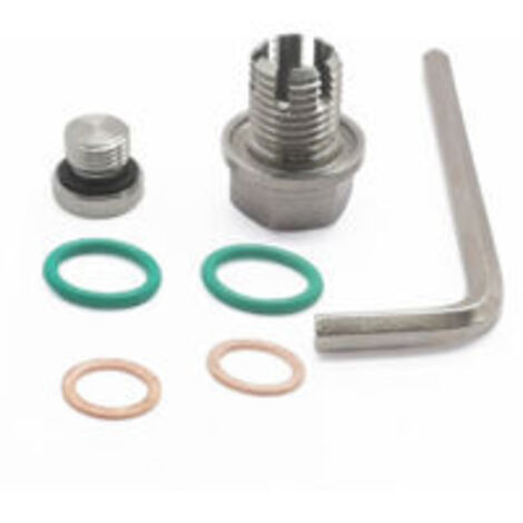 LAN Bouchon de vidange d'huile moteur Sollbry, grand bouchon de vidange en acier inoxydable, kit de réparation de filetage de carter d'huile avec clé Allen, joint torique (M12,1-1,25 mm) (1/2)