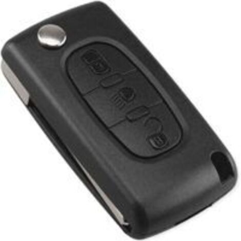 LAN Cache-clé de phare à 3 boutons- Compatible avec CE0523 - Clé pliante pour Peugeot 207, 307, 308, 407, 408, 3008, 5008 et Citroën C2, C3, C4, C5, C6 et C8 (1/2)