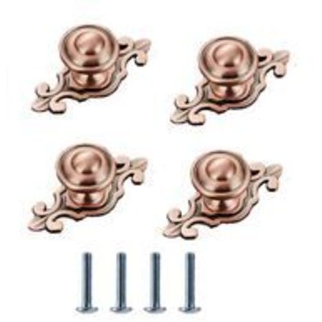 LAN Poignées de porte de 74 mm en bronze rouge mat, avec base, pour armoires, tiroirs, buffets ou portes, style rustique. (1/5)