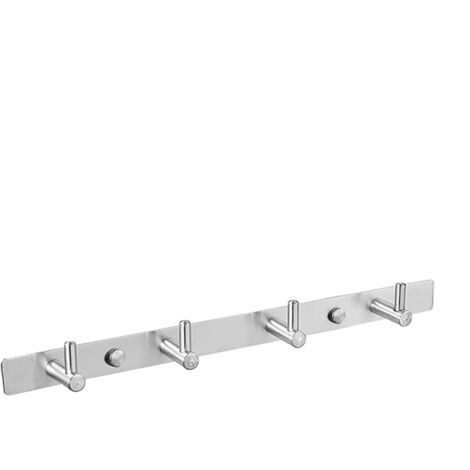 LAN Porte-clés mural en nickel brossé de 10,6 pouces avec 4 crochets pour clés pour entrée, porte, salle de bain, cuisine, couloir (acier inoxydable 304, argent) (1/5)