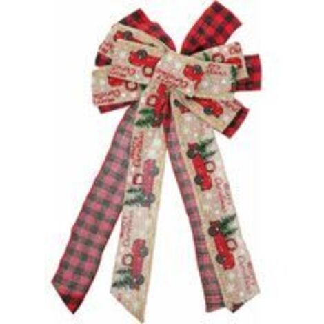 LAN 1Pc De Noël Arc Porte Suspendus Décor Cheminée Décor De Noël Décor Arbre De Noël Topper Porte Suspendus Bowknot Tissu De Noël Arcs Arbre De Noël Ornement Ferme De Noël Décor (1/5)