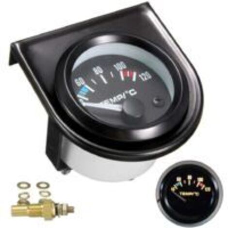 LAN Kit de jauge de température d'eau Sollbry pour voiture, noir, jauge de température d'eau universelle à LED, cadrans de 101,6 à 120 °C (1/2)