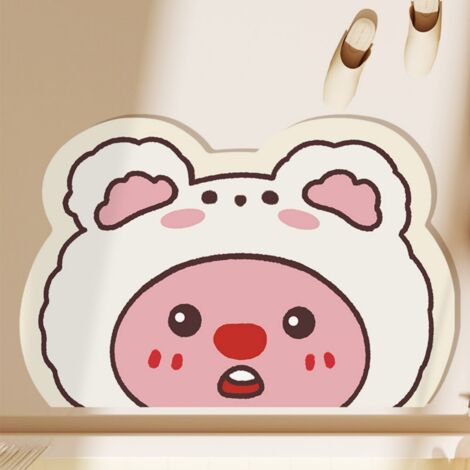 LAN Salle de bain - Ours Lulu 03 5080cm Boue de diatomées Tapis de sol mignon en terre de diatomées, motif dessin animé, idéal pour la maison, l'entrée de salle de bain, absorbant l'eau, antidérapant, (1/5)