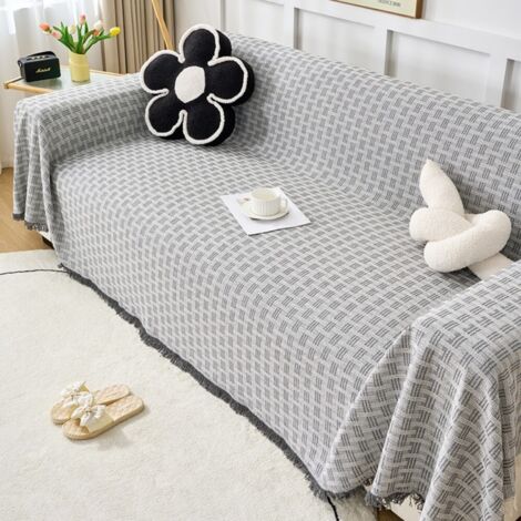 LAN Gris élégant 130x180 Housse de canapé, housse de coussin de canapé intégrale, housse de canapé toutes saisons (1/5)