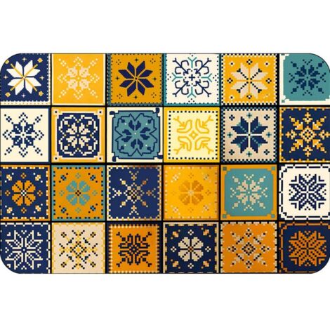 LAN Carreaux à damier 5080cm (terre de diatomées) Tapis de sol en terre de diatomées, tapis de bain, très absorbant, antidérapant (1/5)
