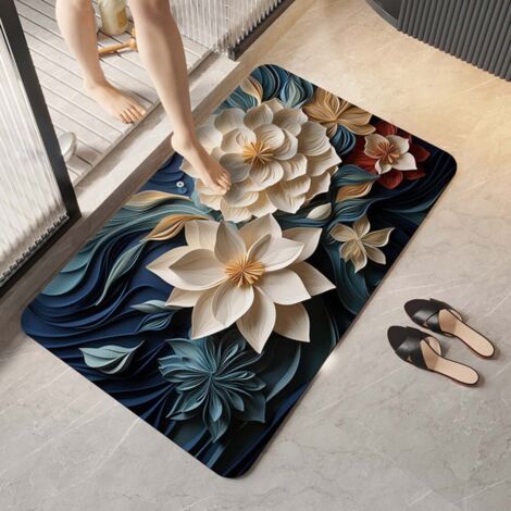 LAN Boue de diatomées améliorée 4060cm (Temps inversé) Tapis de sol en terre de diatomées, tapis de salle de bain absorbant et antidérapant, tapis de toilette et de salle de bain pour la maison (1/5)