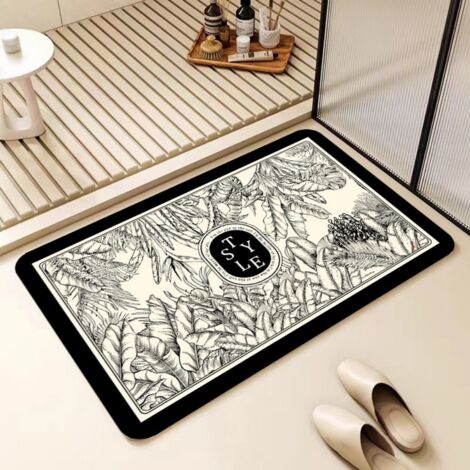 LAN Ce rivage de 4060 cm est recouvert de terre de diatomées. Tapis de sol en terre de diatomées, paillasson de salle de bain, tapis absorbant et antidérapant, tapis d'entrée, lavable. (1/5)