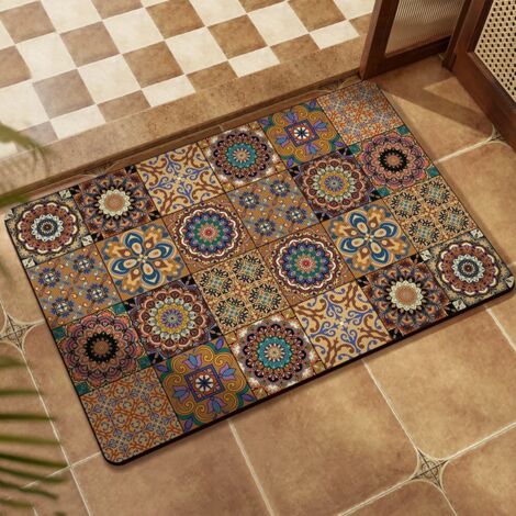 LAN Style bohème 5080cm (Terre de diatomées) Tapis de sol en terre de diatomées, tapis de bain, tapis ménager facile à nettoyer, absorbant et antidérapant (1/5)