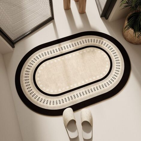 LAN Manoir romain - Ovale 4060cm (terre de diatomées) Tapis de sol en terre de diatomées, tapis antidérapant pour salle de bain, tapis absorbant pour porte de toilettes (1/5)