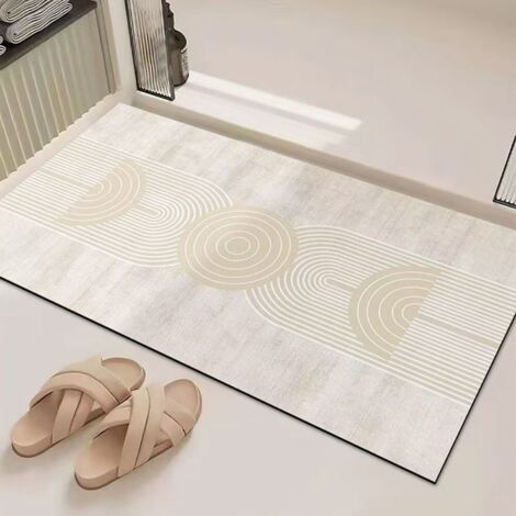 LAN terre de diatomées 5080cm Tapis de sol en terre de diatomées, facile à nettoyer, tapis de salle de bain, tapis de toilette, absorbant et antidérapant (1/5)