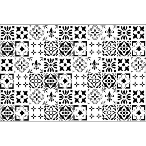 LAN Carreaux à motifs parisiens - carrés 4060cm (terre de diatomées) Tapis de sol en terre de diatomées, tapis de bain, très absorbant, antidérapant (1/5)
