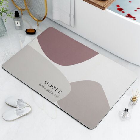 LAN Stable et élégant 5080cm (revêtement mural en terre de diatomées) Tapis de sol en terre de diatomées, tapis antidérapant pour salle de bain, tapis absorbant pour porte de salle de bain (1/5)