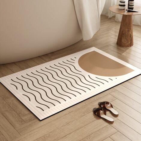 LAN Minimaliste - 1 pot de terre de diatomées de 50 x 80 cm Tapis antidérapant pour salle de bain, tapis absorbant résistant à l'usure pour salle de bain, tapis de porte de toilettes en terre de diato (1/5)