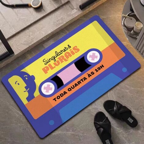 LAN Bande magnétique - 1 5080cm (terre de diatomées) Tapis de sol rétro en terre de diatomées, inspiré des cassettes audio et des disques vinyles. Tapis de salle de bain antidérapant, tapis de porte d (1/5)