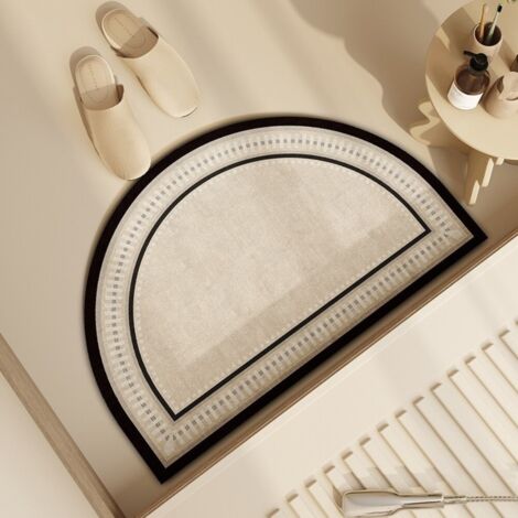 LAN Manoir romain - Semi-circulaire 4060cm (terre de diatomées) Tapis de sol en terre de diatomées, tapis antidérapant pour salle de bain, tapis absorbant pour porte de toilettes (1/5)