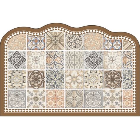 LAN Carreaux à motifs ondulés, 4060cm (terre de diatomées). Tapis de sol en terre de diatomées, tapis de bain, très absorbant, antidérapant (1/5)
