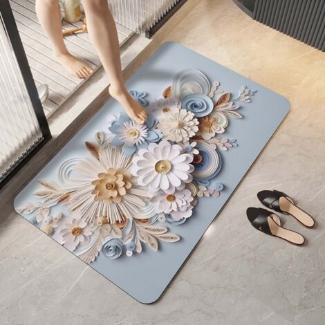 LAN Boue de diatomées améliorée Sky 5080cm Tapis de sol en terre de diatomées, tapis de salle de bain absorbant et antidérapant, tapis de toilette et de salle de bain pour la maison (1/5)