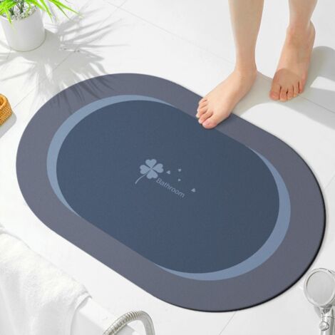 LAN Parfum Quatre Feuilles - Bleu Coquillage 5080cm (Terre de Diatomées) Tapis de sol en terre de diatomées, tapis de salle de bain antidérapant, tapis de toilette résistant à l'usure et absorbant l'e (1/5)