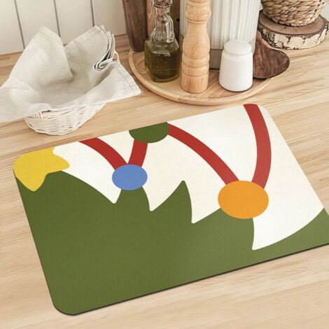 LAN Sapin de Noël commémoratif 4050cm en terre de diatomées Tapis d'égouttage de cuisine, en terre de diatomées, lavable, résistant à la chaleur, isolant thermique, pour table, résistant à l'usure, ab (1/5)
