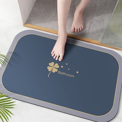 LAN Four Leaf Ephemeral - Ice Point Blue 4060cm (Terre de diatomées) Tapis de sol en terre de diatomées, tapis de salle de bain antidérapant, tapis de toilette résistant à l'usure et absorbant l'eau (1/5)