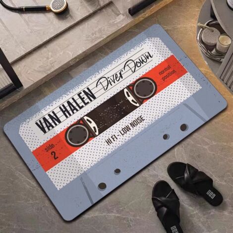 LAN Bande magnétique - 10 4060cm (terre de diatomées) Tapis de sol rétro en terre de diatomées, inspiré des cassettes audio et des disques vinyles. Tapis de salle de bain antidérapant, tapis de porte (1/5)