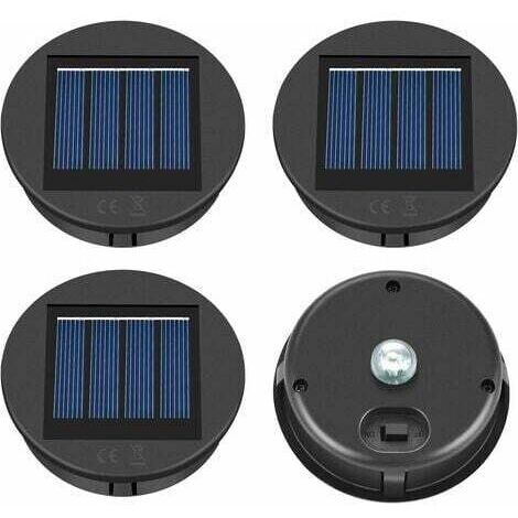 LAN Lot de 4 lampes solaires de rechange à LED pour extérieur, 8cm Solaire Lanterne, Impermeabile IP55 Lampe solaire supérieure de remplacement pour le jardin/la décoration de table [Classe énergétiqu (1/5)