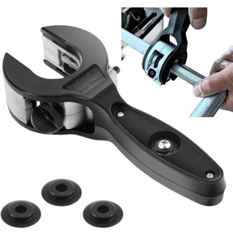 LAN Coupe-tubes à cliquet avec 3 disques de coupe de rechange, coupe-tubes en cuivre, coupe-tubes de précision, pour tubes en acier inoxydable et en cuivre, de 8 à 29 mm (1/5)