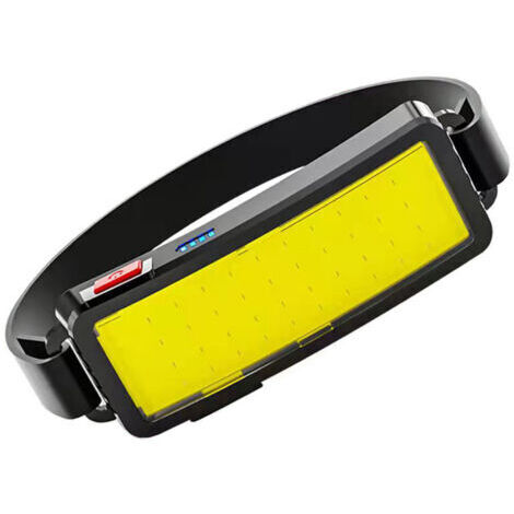 LAN Lampe frontale à LED, rechargeable par USB, avec éclairage COB, légère et étanche – Idéale pour les travaux de construction, le cyclisme, la pêche et les activités de plein air. (1/4)