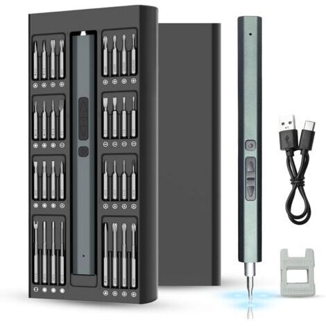 LAN Tournevis de Precision Electrique Sans Fil,66 en 1, Avec LED, Mini Kit Tournevis Electronique Pour jouets, montres (1/5)