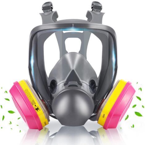 LAN Masque respiratoire complet avec filtres à charbon actif 60923, pour produits chimiques, peinture, soudage, polissage, ponçage, découpe, dépoussiérage et pulvérisation (1/4)