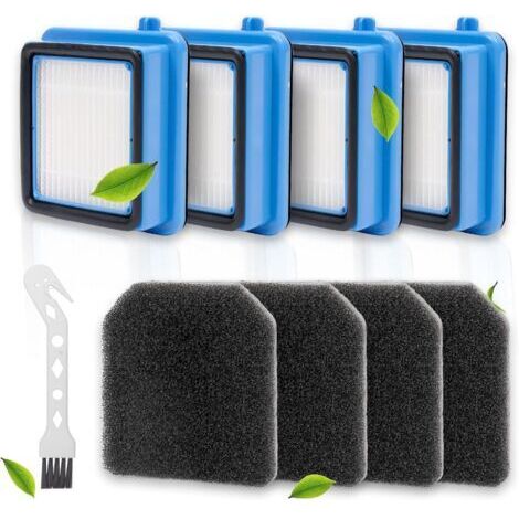 LAN Pack de 4 filtres pour aspirateurs Electrolux Q6, Q7, Q8, WQ61, WQ71, WQ81, 2 filtres, 2 filtres éponge, 1 brosse, réutilisable (1/4)