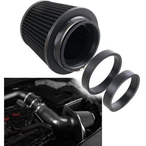 LAN Filtre à air froid universel, trois tailles différentes : 76 mm, 89 mm, filtre à air conique à haut débit compatible avec les voitures et les motos (1/4)