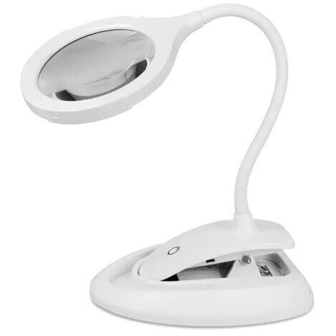LAN Loupe avec lumière et support, rechargeable par USB, grossissement 5x et 10x, grande lentille de 110 mm, idéale pour la lecture, les travaux manuels et la réparation de bijoux. (1/5)