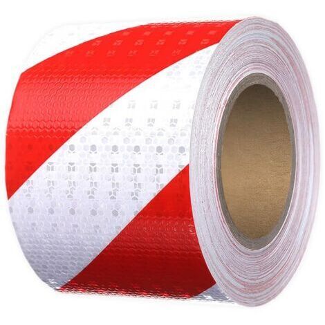LAN 25m x 10cm Bande Réfléchissante Autocollante Rouge et Blanc,Intensité Ruban Reflechissant Sécurité Adhesif Haute,Ruban Adhésif Réfléchissant Avertissement Haute Visibilité pour Voiture, L'extérieu (1/5)